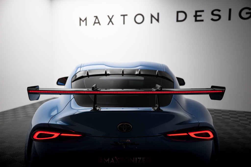 Maxton Design Carbon Spoiler With Upper Swan Mounting + LED Toyota Supra Mk5 für Toyota Supra Mk5