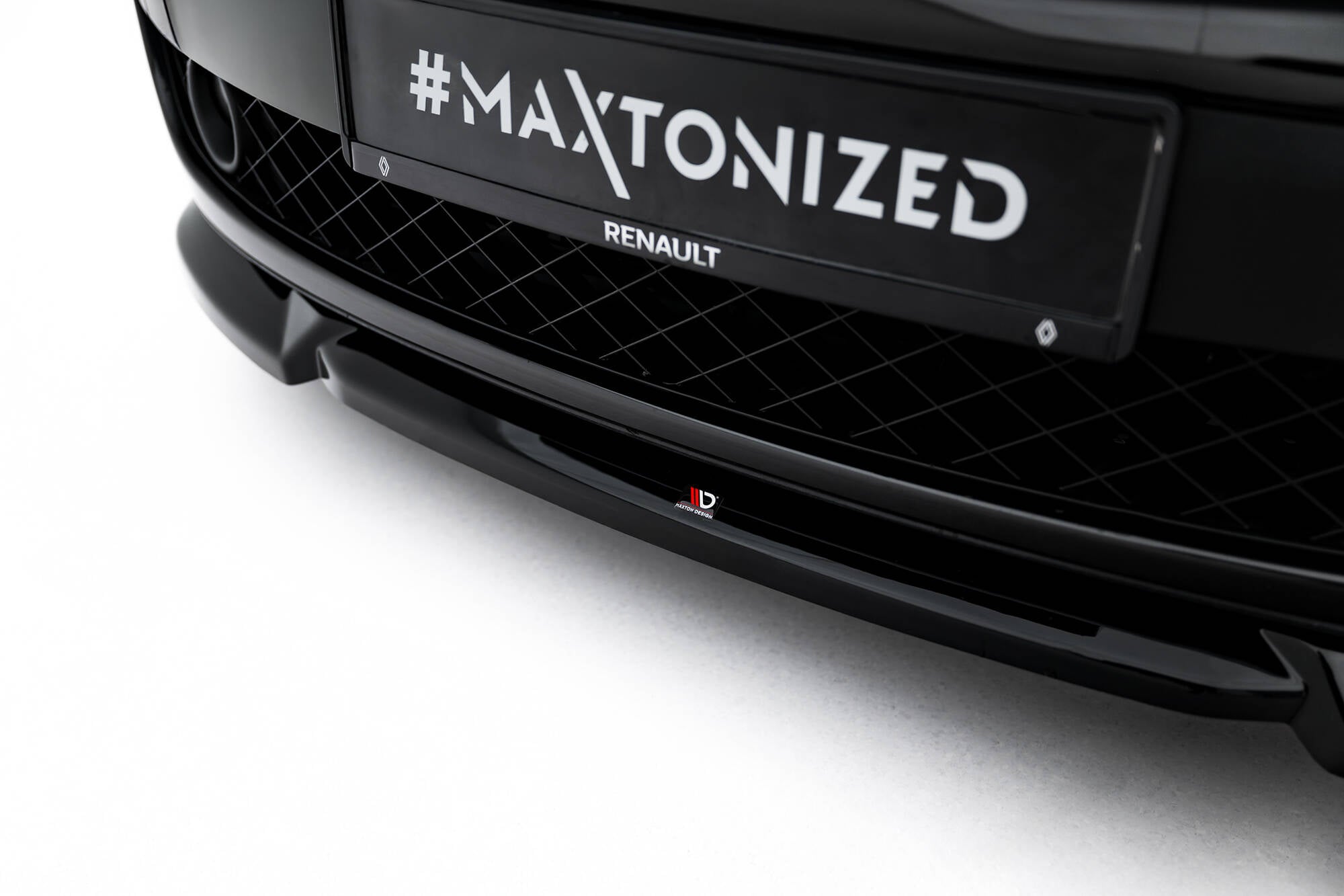 Maxton Design Street+ Spoilerlippe Front Ansatz passend für Renault Laguna Hatchback GT Mk3 schwarz Hochglanz