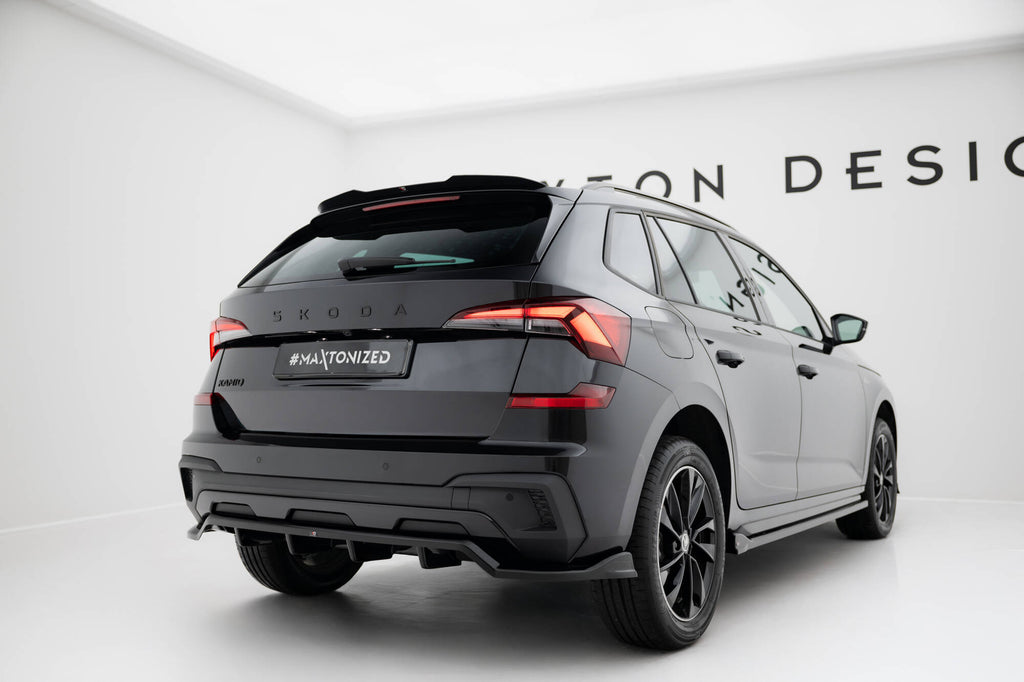 Maxton Design Street+ Mittlerer Diffusor RACE passend für Skoda Kamiq Monte Carlo Mk1 Facelift schwarz Hochglanz