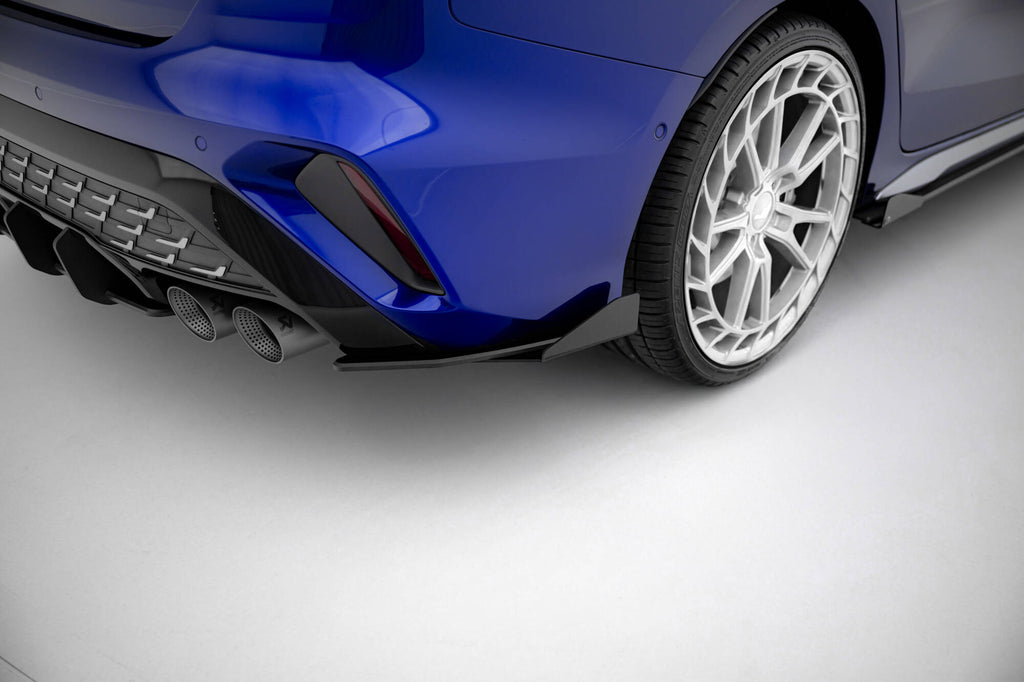 Maxton Design Street Pro Heck Ansatz Flaps Diffusor + Flaps passend für Ford Audi S3 Limousine 8Y Facelift schwarz Hochglanz