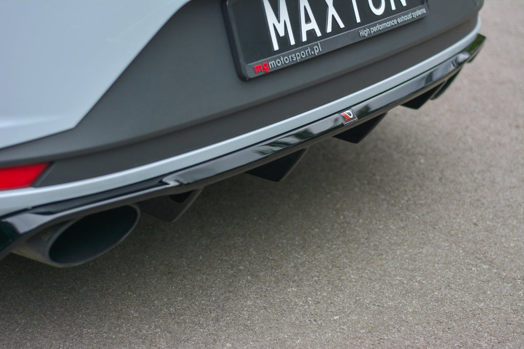 Maxton Design Diffusor Heck Ansatz passend für Seat Leon III Cupra schwarz Hochglanz