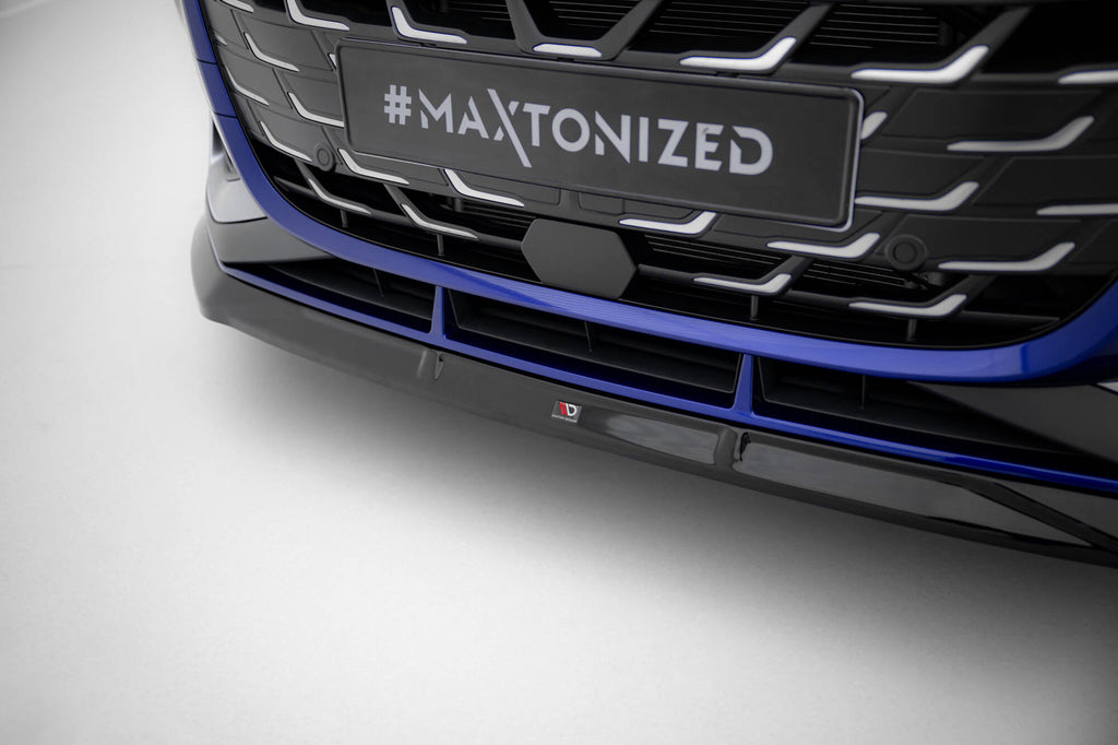 Maxton Design Street+ Spoilerlippe Front Ansatz V.3 passend für Audi A3 S-Line Limousine / S3 Limousine 8Y Facelift schwarz Hochglanz