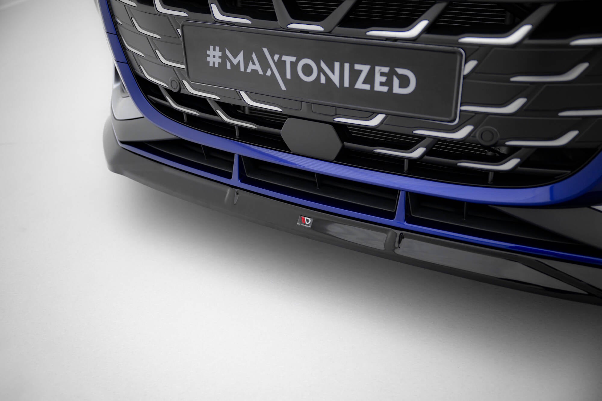 Maxton Design Street+ Spoilerlippe Front Ansatz V.3 passend für Audi A3 S-Line Limousine / S3 Limousine 8Y Facelift schwarz Hochglanz