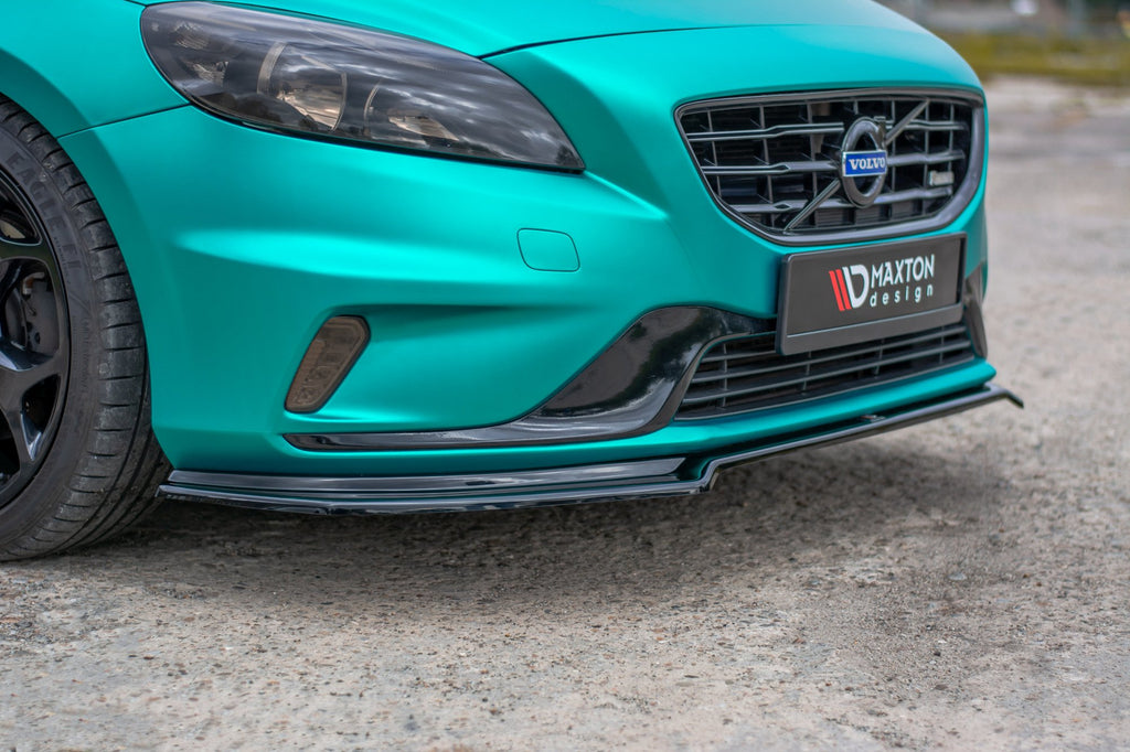 Maxton Design Street+ Spoilerlippe Front Ansatz passend für Volvo V40 R-design schwarz Hochglanz