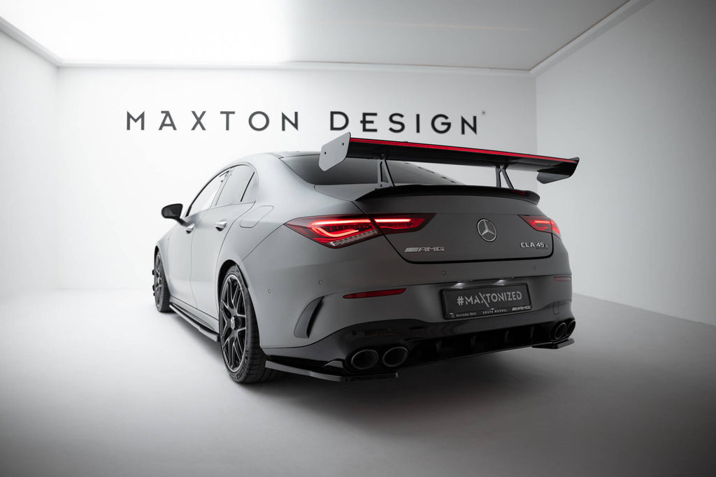 Maxton Design Carbon Spoiler With Upper Swan Mounting + LED Mercedes-Benz CLA Coupe C118 / C118 Facelift für Mercedes-Benz CLA C118