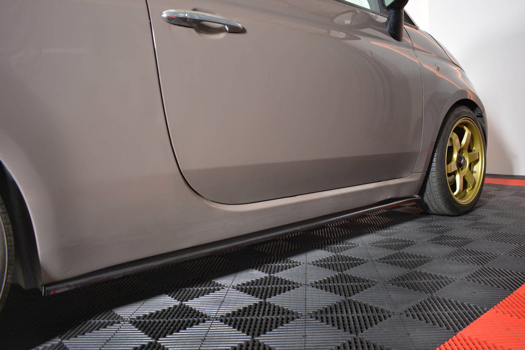 Maxton Design Street+ Seitenschweller Leisten passend für Fiat 500 schwarz Hochglanz