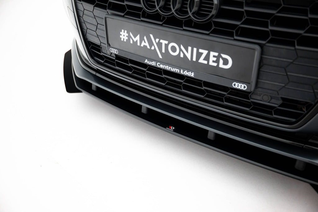 Maxton Design Street Pro Street+ Spoilerlippe Front Ansatz + Flaps passend für Audi A5 F5 Facelift schwarz Hochglanz