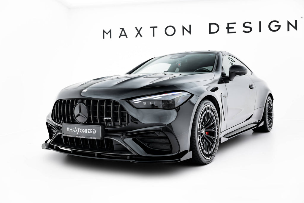 Maxton Design Street Pro Street+ Spoilerlippe Front Ansatz + Flaps passend für Mercedes-AMG CLE 53 C236 schwarz Hochglanz