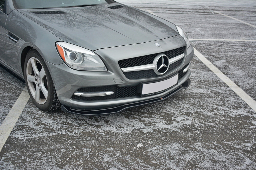 Maxton Design Street+ Spoilerlippe Front Ansatz V.1 passend für Mercedes SLK R172 schwarz Hochglanz