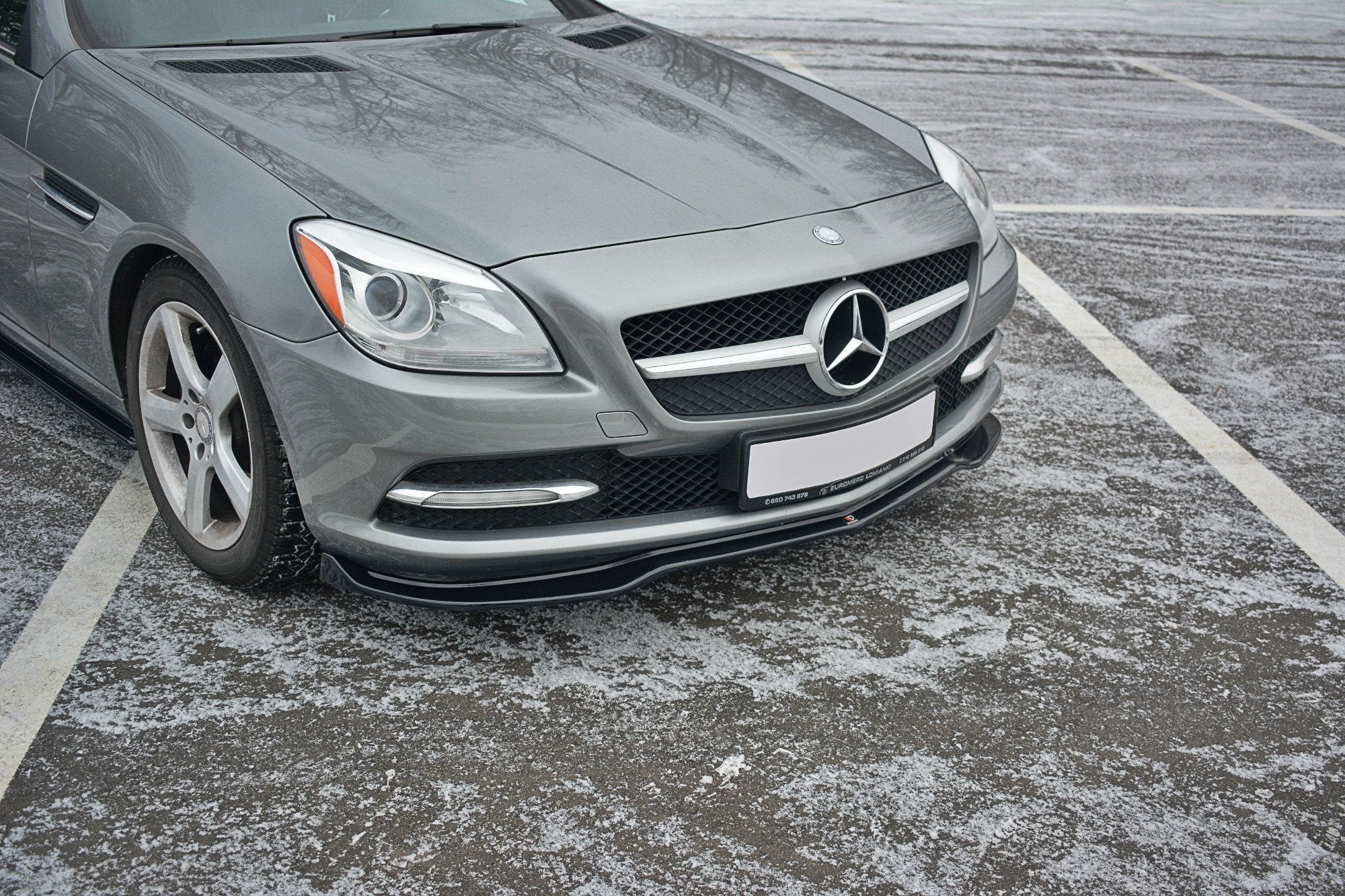 Maxton Design Street+ Spoilerlippe Front Ansatz V.1 passend für Mercedes SLK R172 schwarz Hochglanz