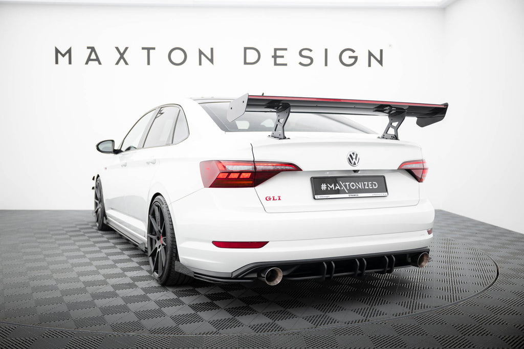 Maxton Design Carbon Spoiler With Internal Brackets Uprights + LED VW Jetta GLI Mk7 für Volkswagen Jetta Mk7