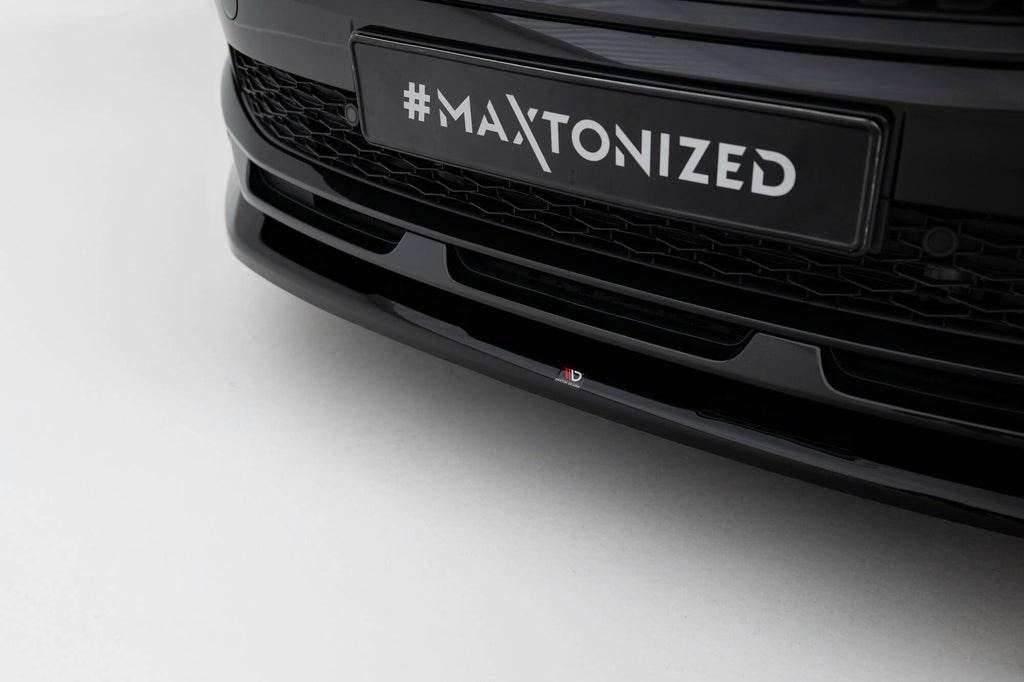 Maxton Design Street+ Spoilerlippe Front Ansatz V.1 passend für Skoda Kamiq Monte Carlo Mk1 Facelift schwarz Hochglanz