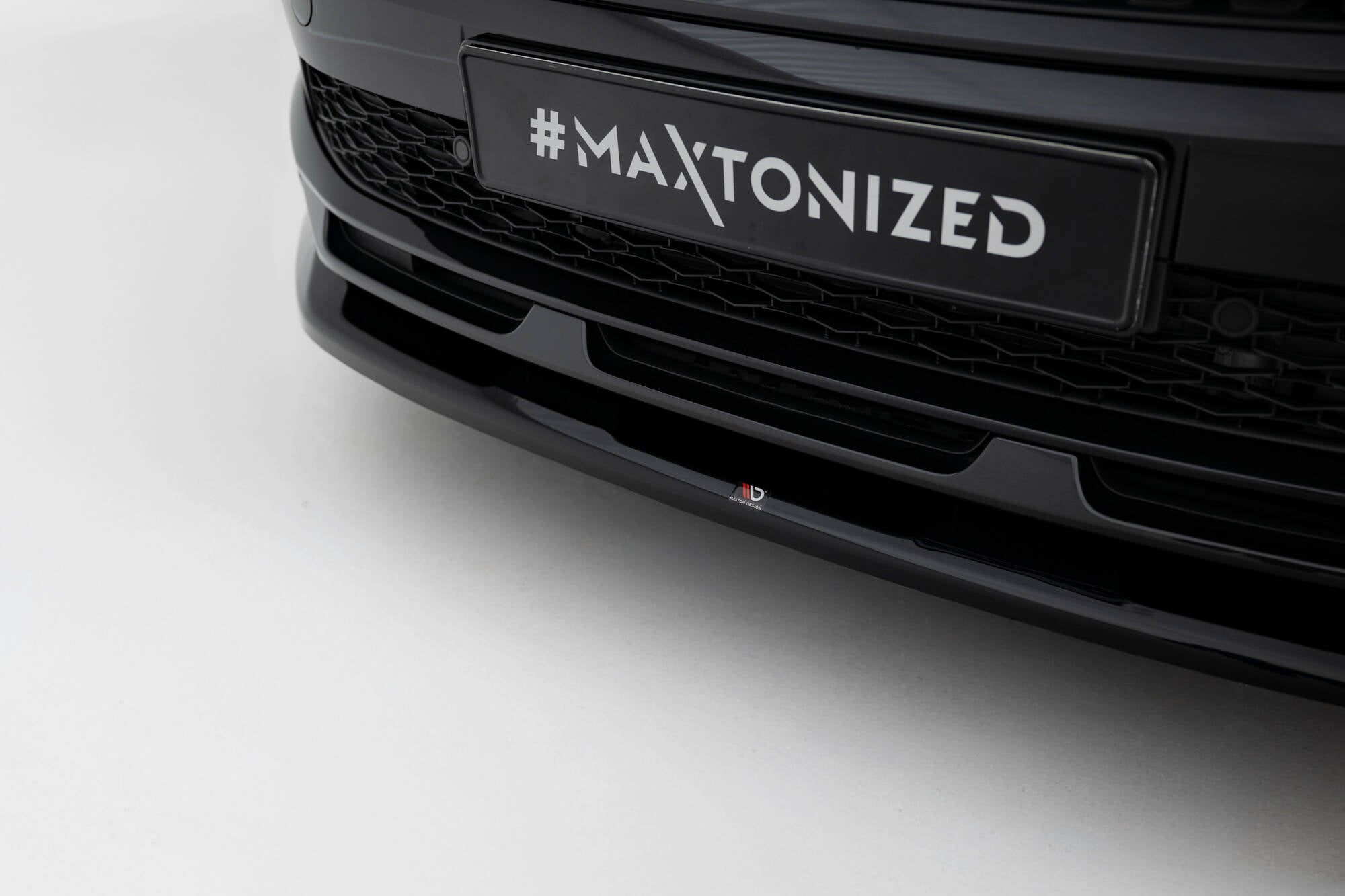 Maxton Design Street+ Spoilerlippe Front Ansatz V.1 passend für Skoda Kamiq Monte Carlo Mk1 Facelift schwarz Hochglanz