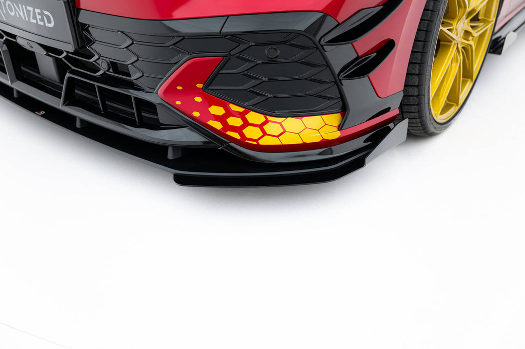 Maxton Design Front Stoßstange Flaps passend für Flaps VW Golf GTI Clubsport Mk8 Facelift schwarz Hochglanz