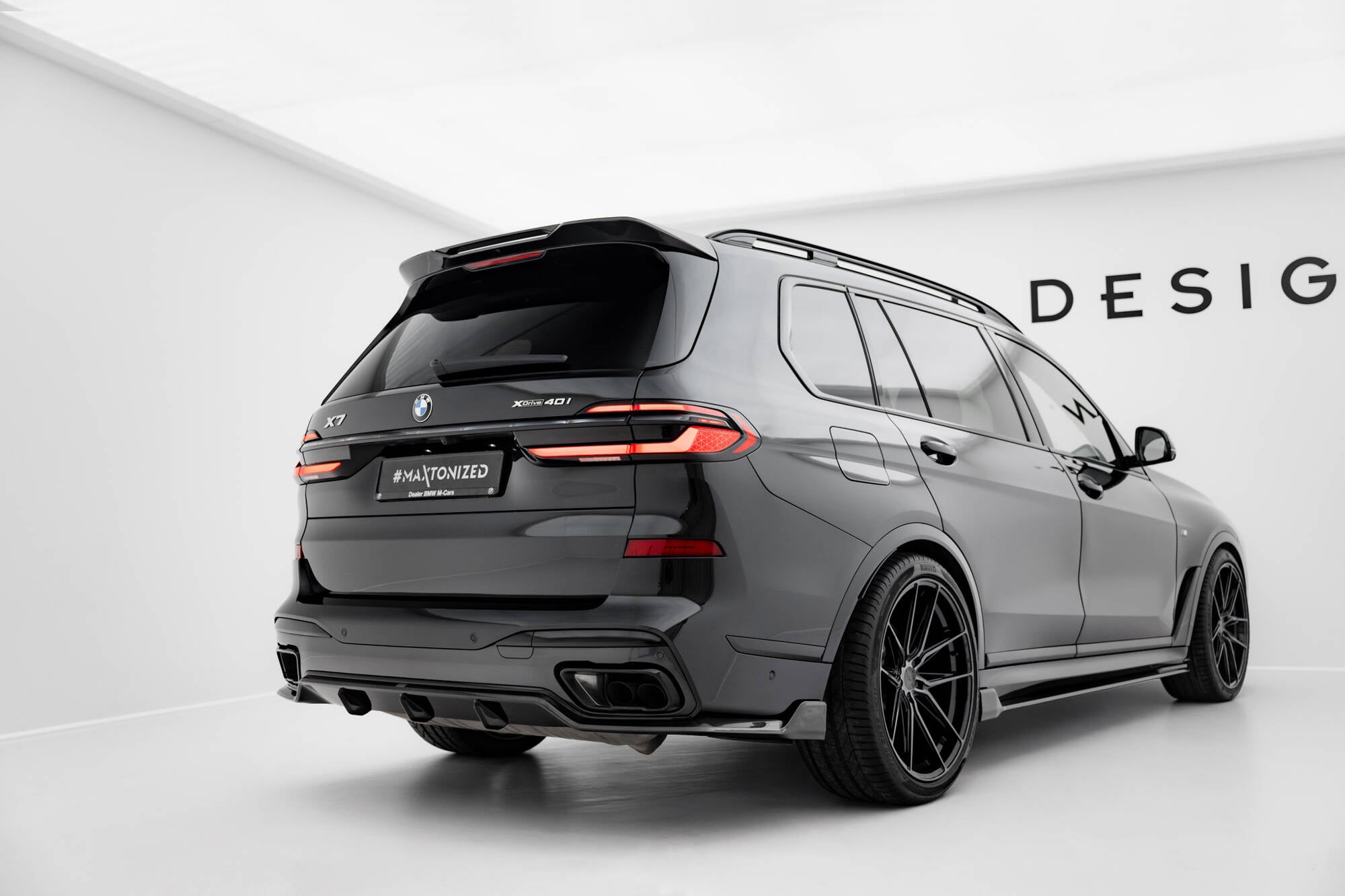Maxton Design Prepreg Carbon Fiber Diffusor Heck Ansatz passend für BMW X7 M-Paket G07 Facelift (version mitout towbar)