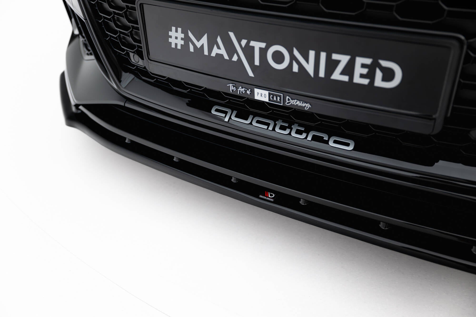 Maxton Design Street+ Spoilerlippe Front Ansatz V.1 passend für Audi RS5 Coupe / Sportback F5 schwarz Hochglanz