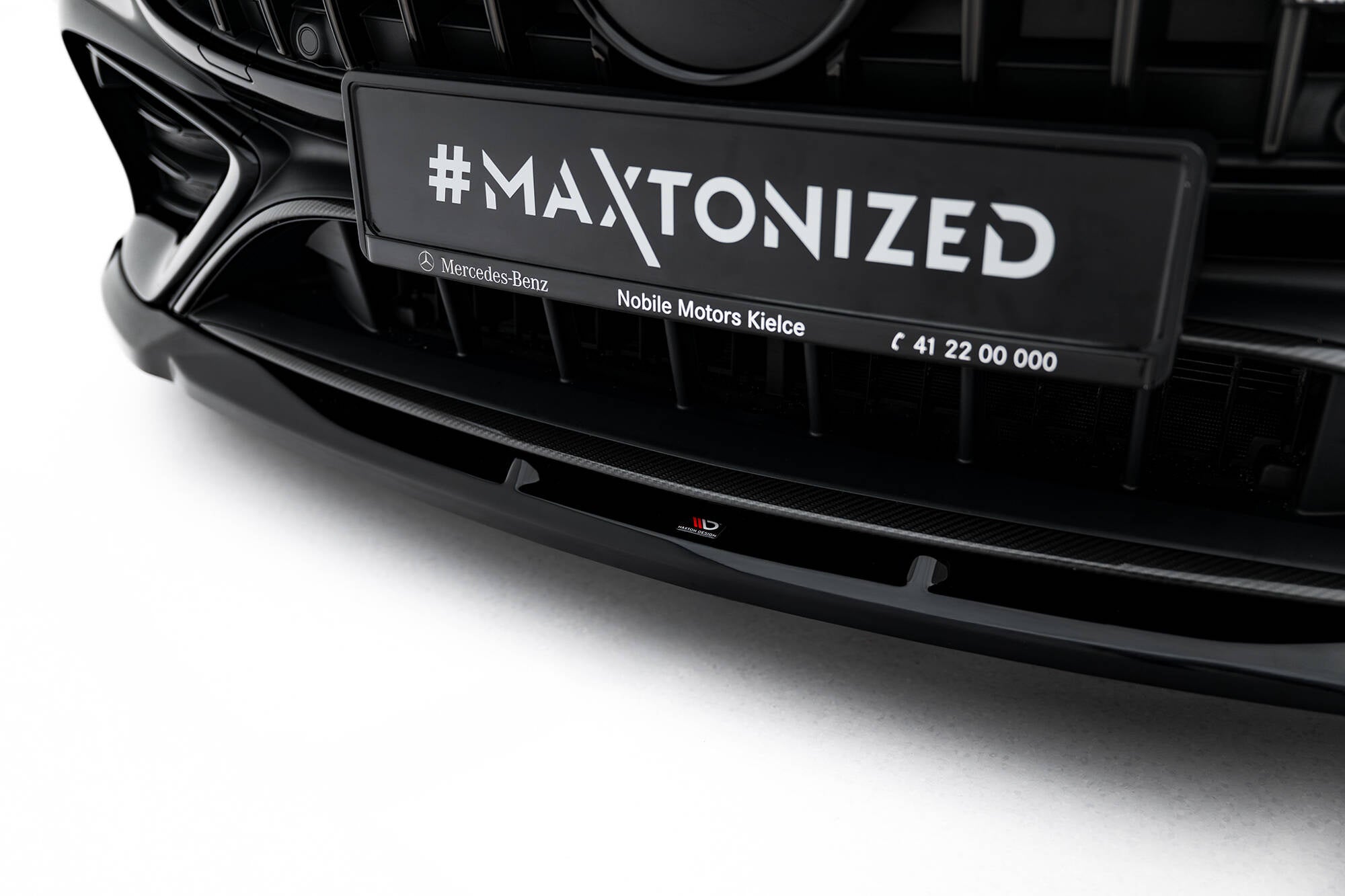 Maxton Design Street+ Spoilerlippe Front Ansatz V.2 passend für Mercedes-AMG CLE 53 C236 schwarz Hochglanz