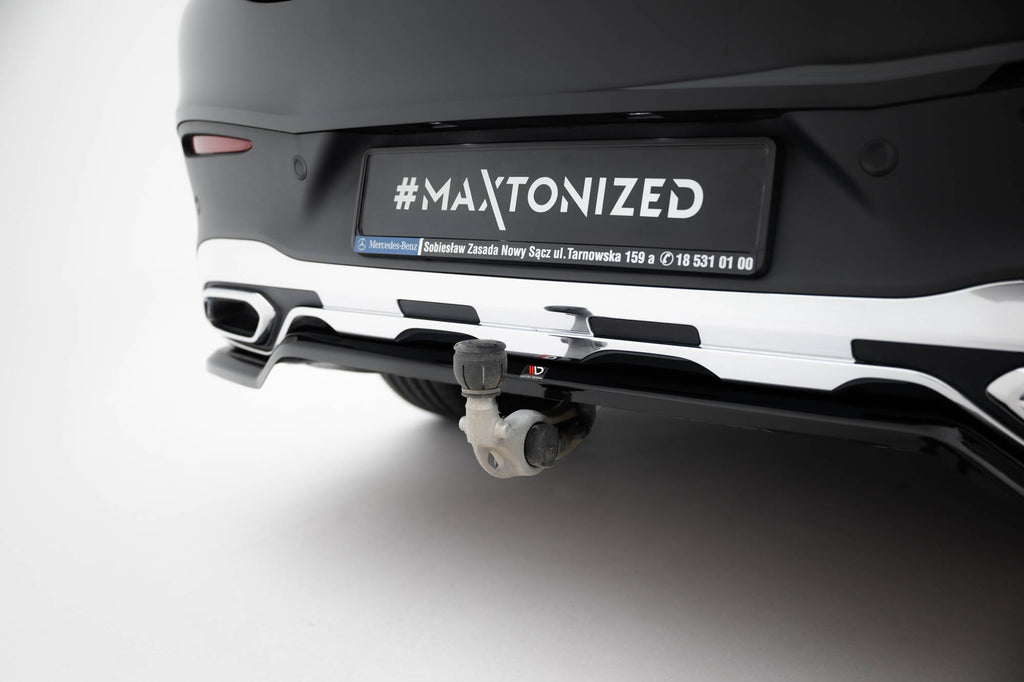 Maxton Design Street+ Mittlerer Diffusor RACE passend für Mercedes-Benz GLC Coupe AMG-Line C254 schwarz Hochglanz
