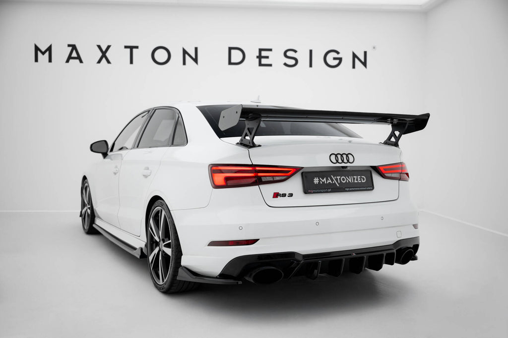 Maxton Design Carbon Spoiler With External Brackets Uprights Audi A3 / A3 S-Line / S3 / RS3 Limousine 8V / 8V Facelift für Audi A3
