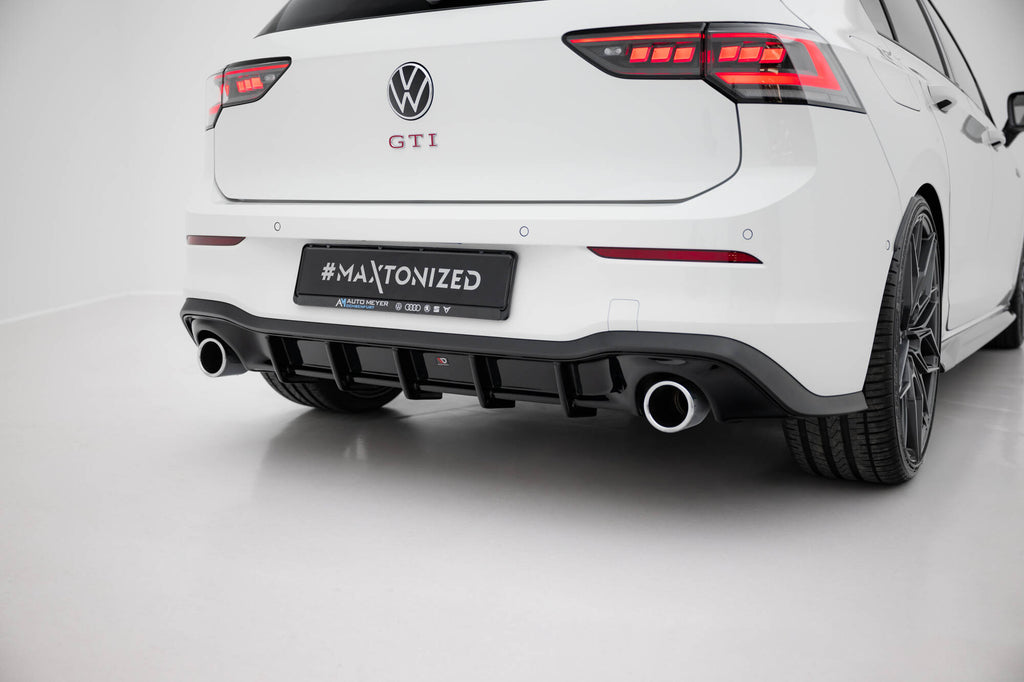 Maxton Design Diffusor Heck Ansatz V.3 passend für VW Golf GTI Mk8 schwarz Hochglanz