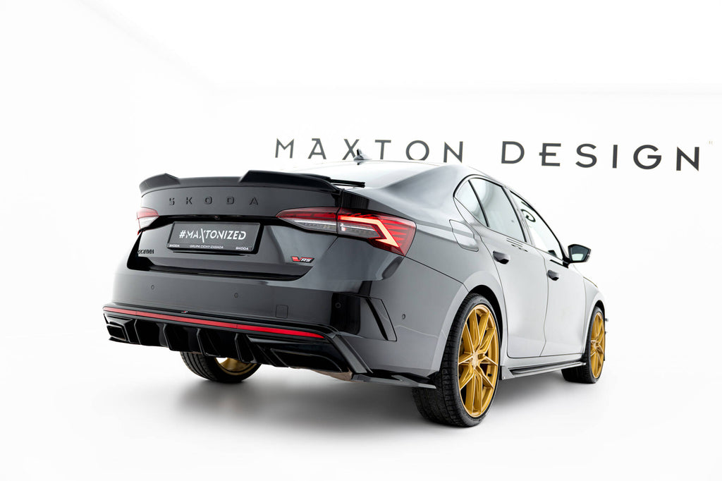 Maxton Design Heck Ansatz Flaps Diffusor V.7 passend für Skoda Octavia RS Liftback / Combi Mk4 schwarz Hochglanz