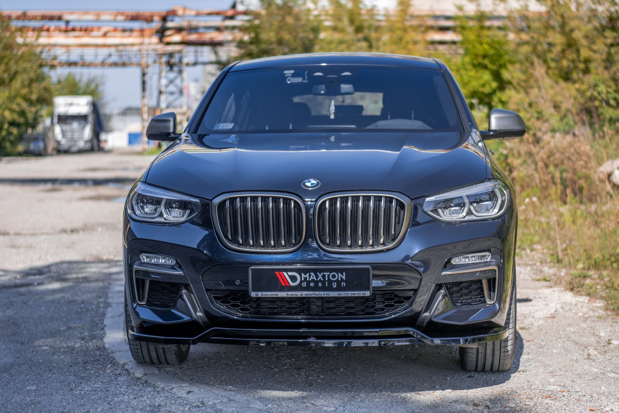 Maxton Design Street+ Spoilerlippe Front Ansatz passend für BMW X4 M-Paket G02 schwarz Hochglanz