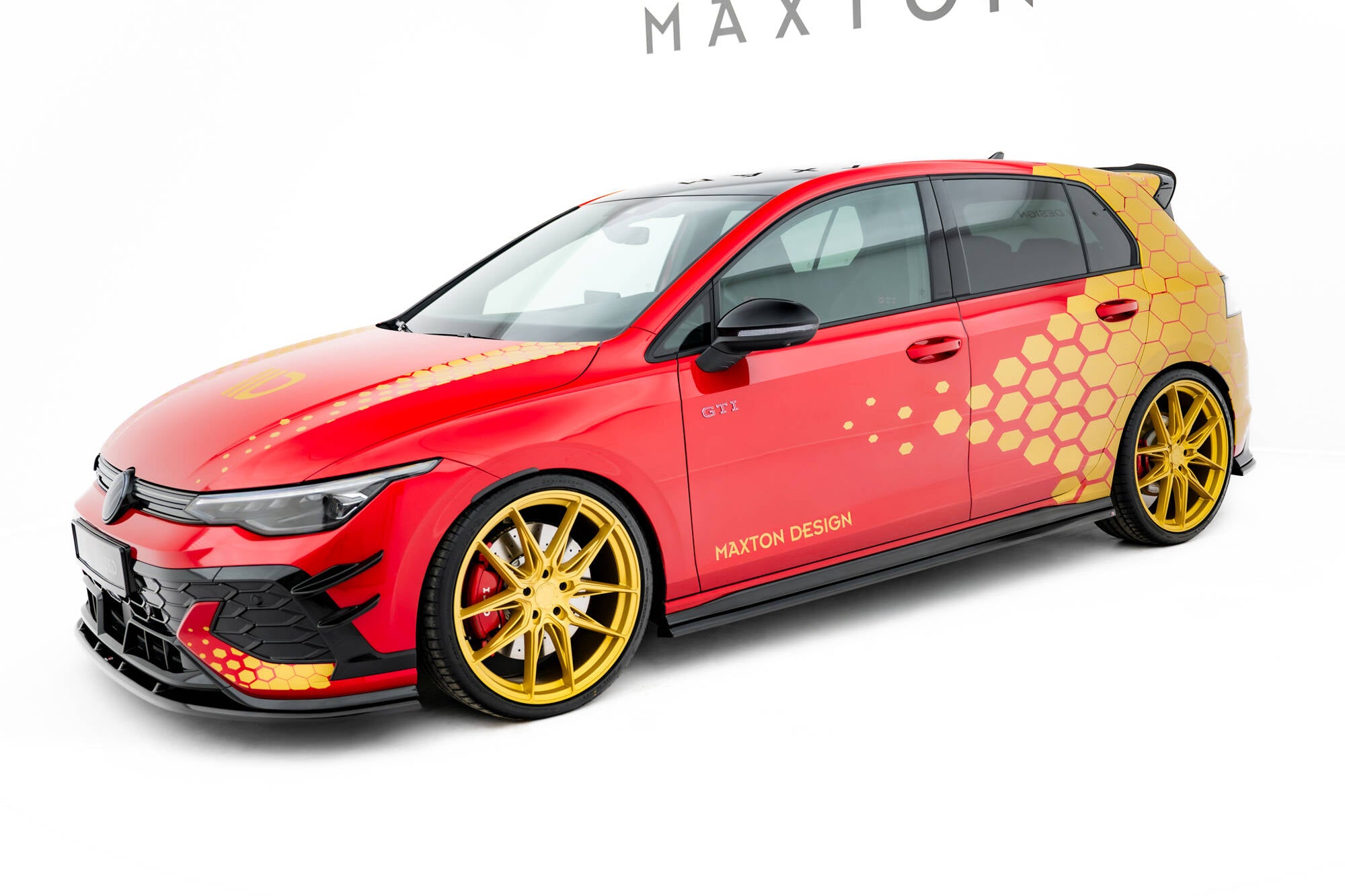 Maxton Design Street+ Seitenschweller Leisten V.2 passend für VW Golf GTI Clubsport Mk8 Facelift schwarz Hochglanz