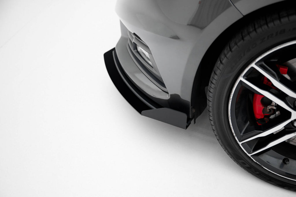 Maxton Design Street Pro Street+ Spoilerlippe Front Ansatz + Flaps passend für Ford Focus ST Mk3 Facelift schwarz Hochglanz