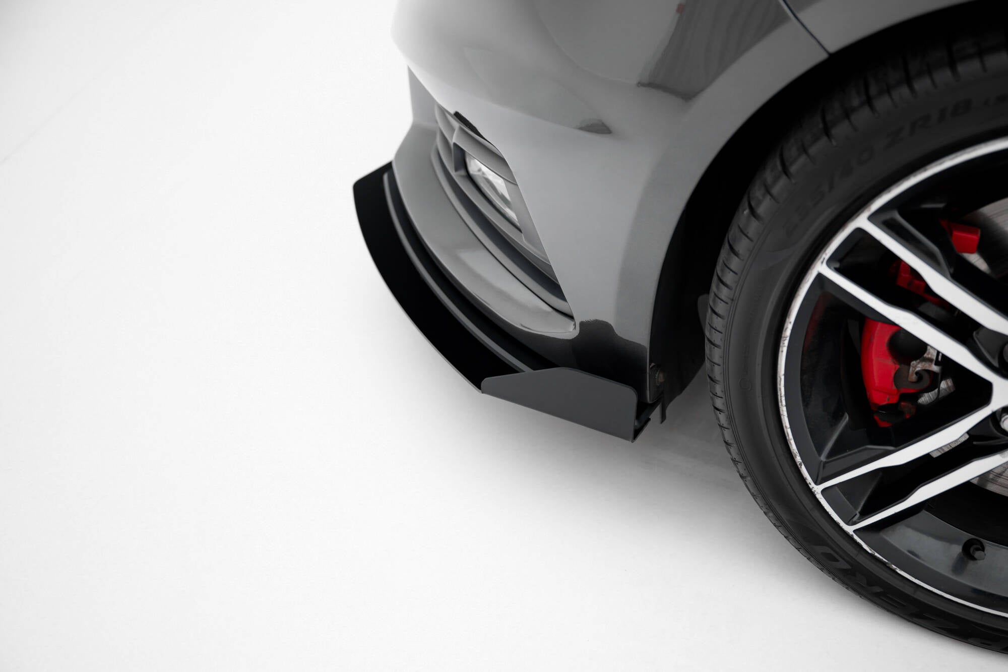 Maxton Design Street Pro Street+ Spoilerlippe Front Ansatz + Flaps passend für Ford Focus ST Mk3 Facelift schwarz Hochglanz