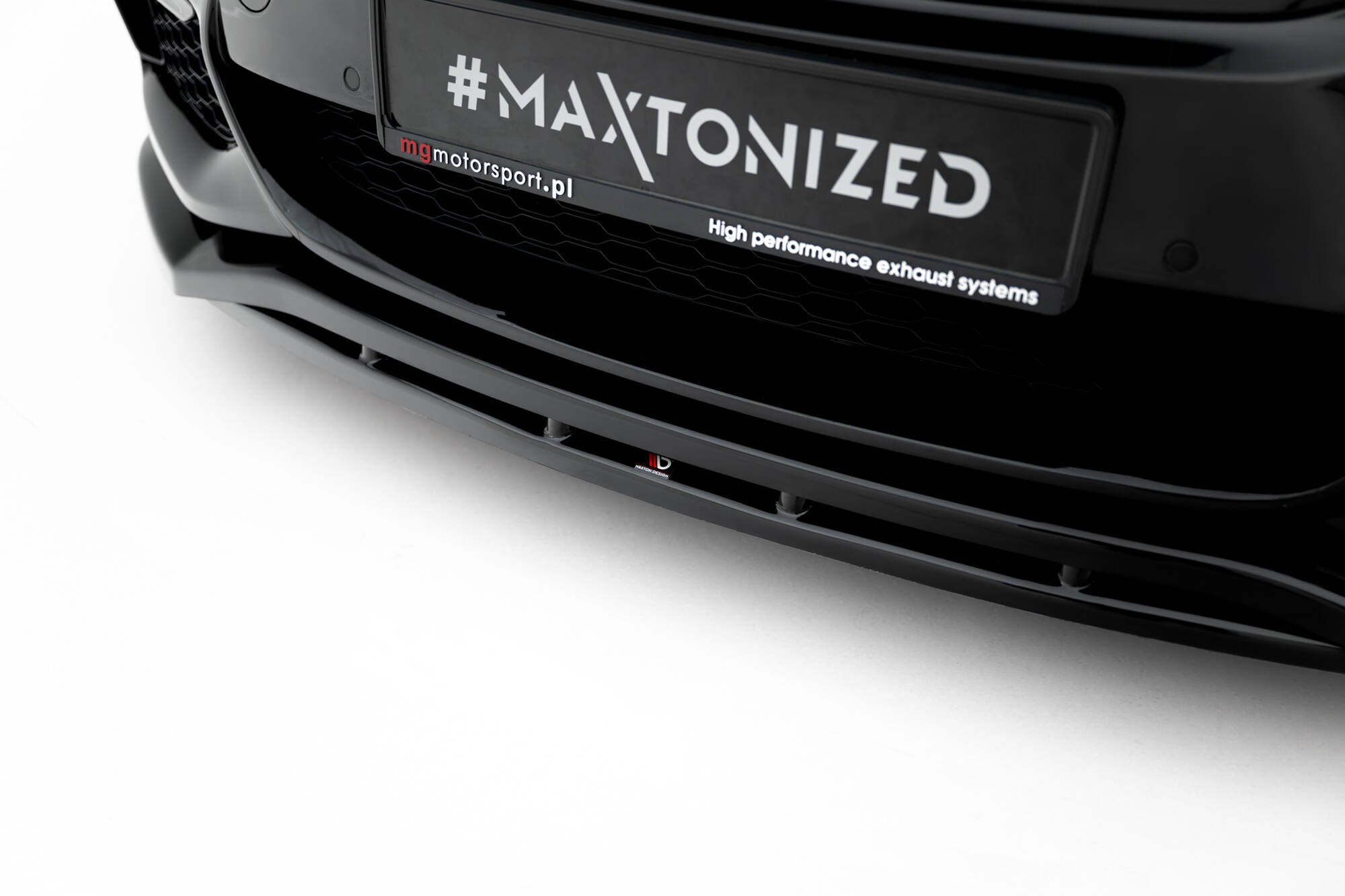 Maxton Design Street+ Spoilerlippe Front Ansatz V.3 passend für BMW M550i / M550d Limousine G30 schwarz Hochglanz