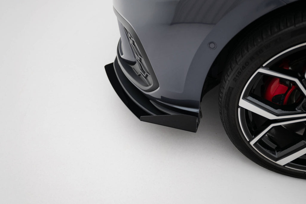 Maxton Design Front Stoßstange Flaps passend für VW Polo GTI Mk6 Facelift schwarz Hochglanz
