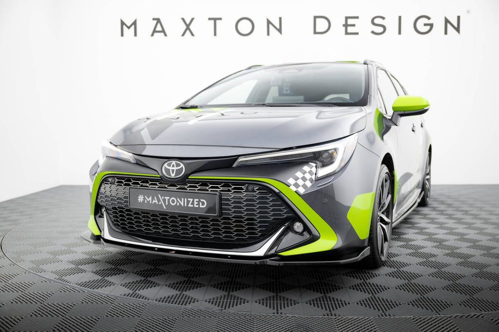Maxton Design Street+ Spoilerlippe Front Ansatz passend für Toyota Corolla GR Sport XII schwarz Hochglanz