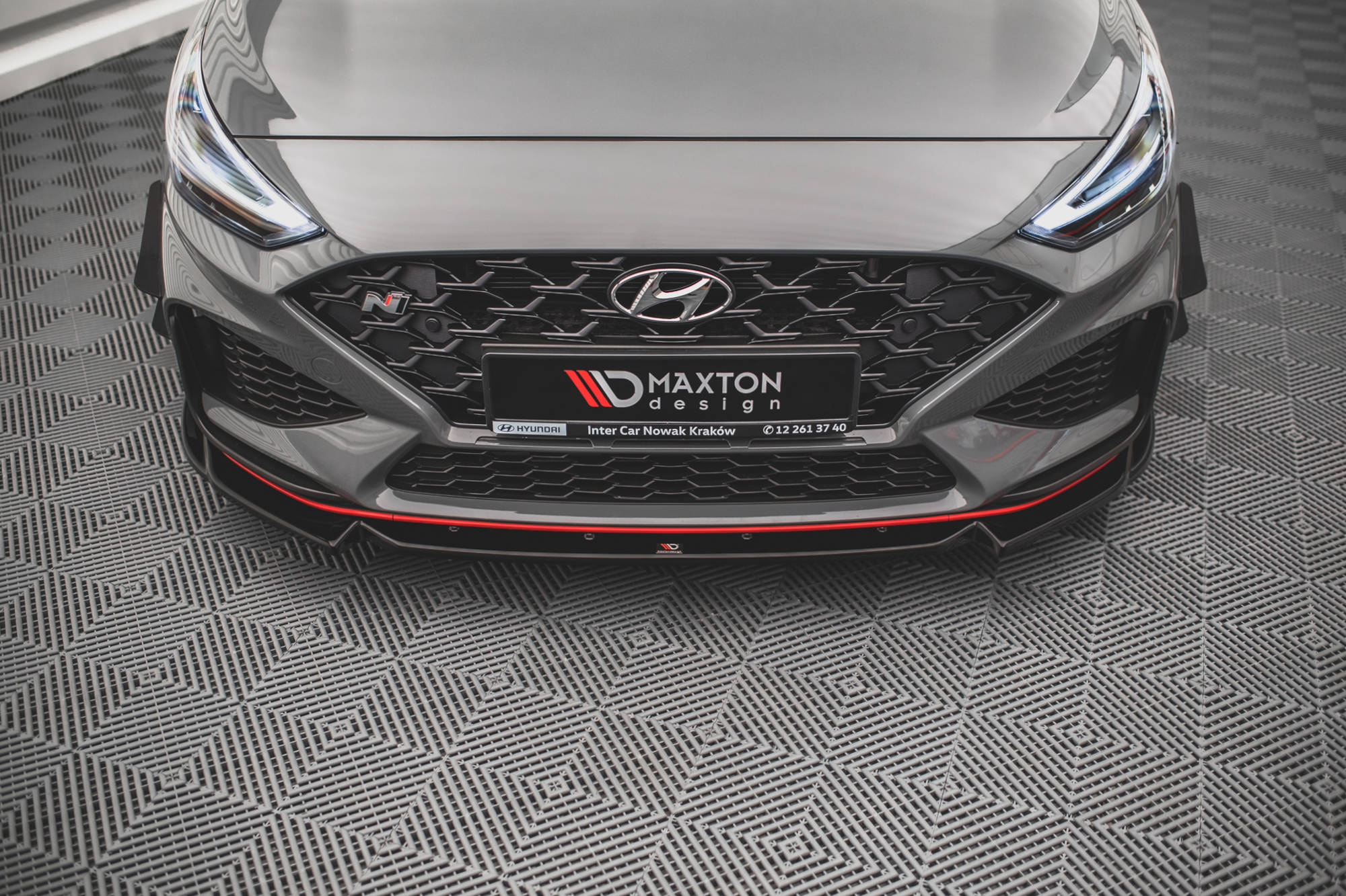 Maxton Design Front Ansatz V.2 für Hyundai I30 N Hatchback/Fastback Mk3 Facelift schwarz matt