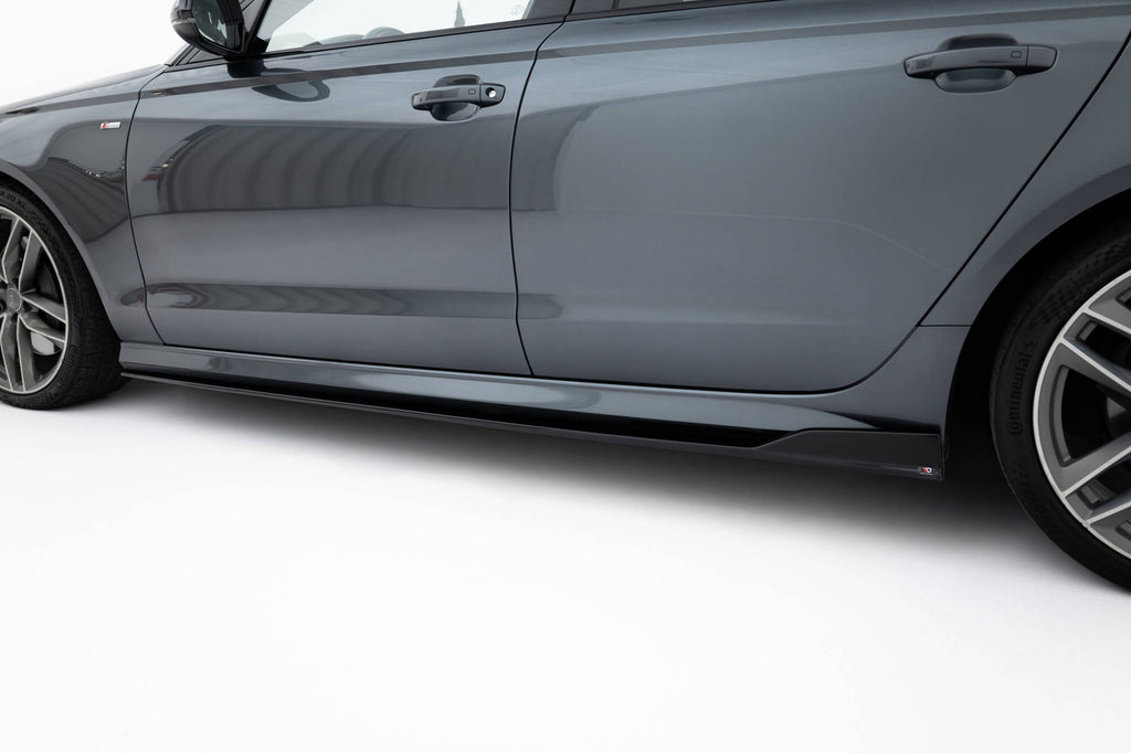 Maxton Design Street+ Seitenschweller Leisten V.2 passend für Audi A6 / A6 C7 S-line/ S6 C7 Facelift schwarz Hochglanz