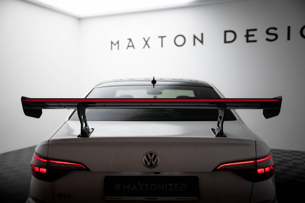Maxton Design Carbon Spoiler With Internal Brackets Uprights + LED VW Jetta GLI Mk7 für Volkswagen Jetta Mk7