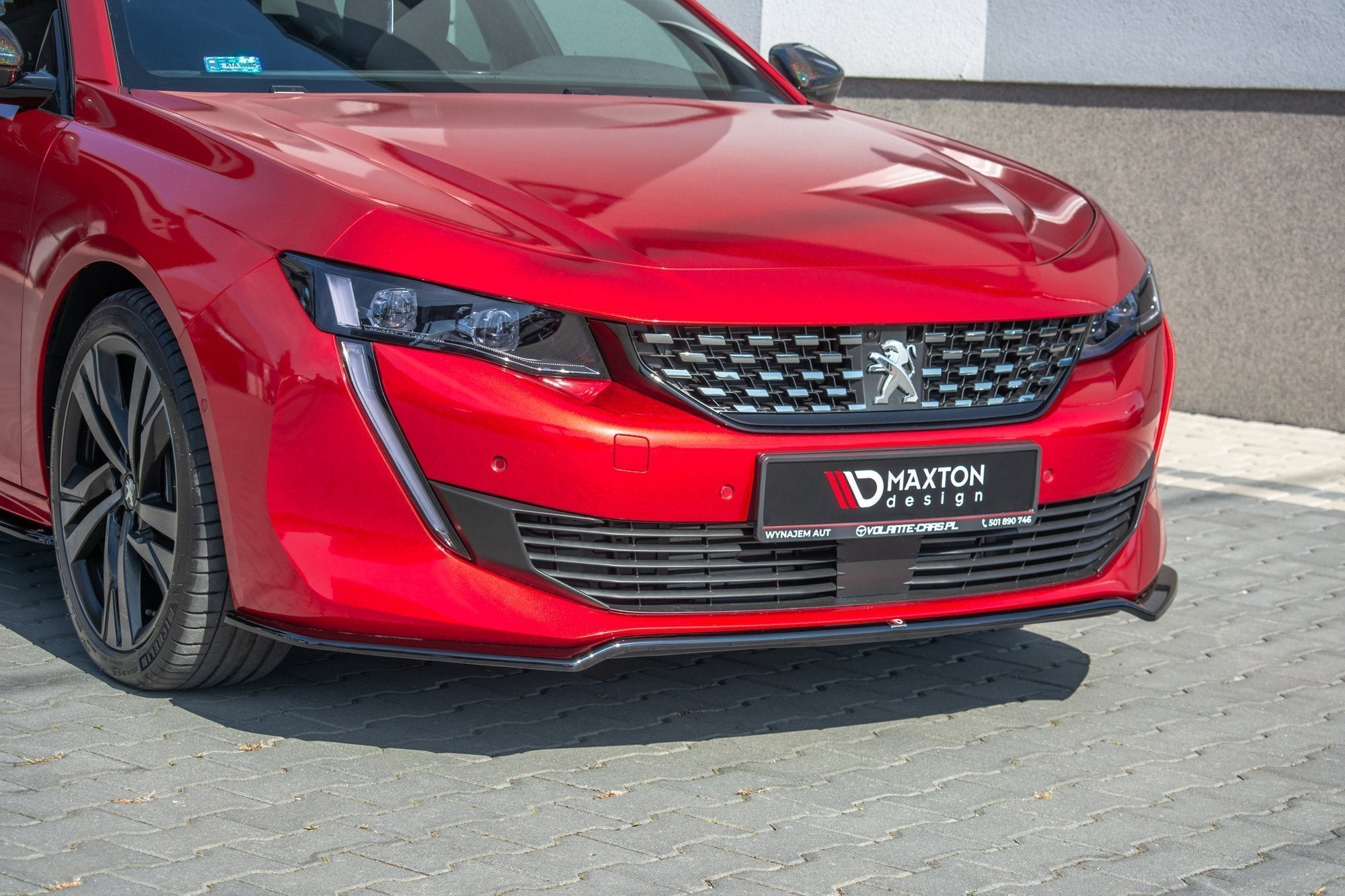 Maxton Design Street+ Spoilerlippe Front Ansatz V.1 passend für Peugeot 508 GT Mk2 schwarz Hochglanz