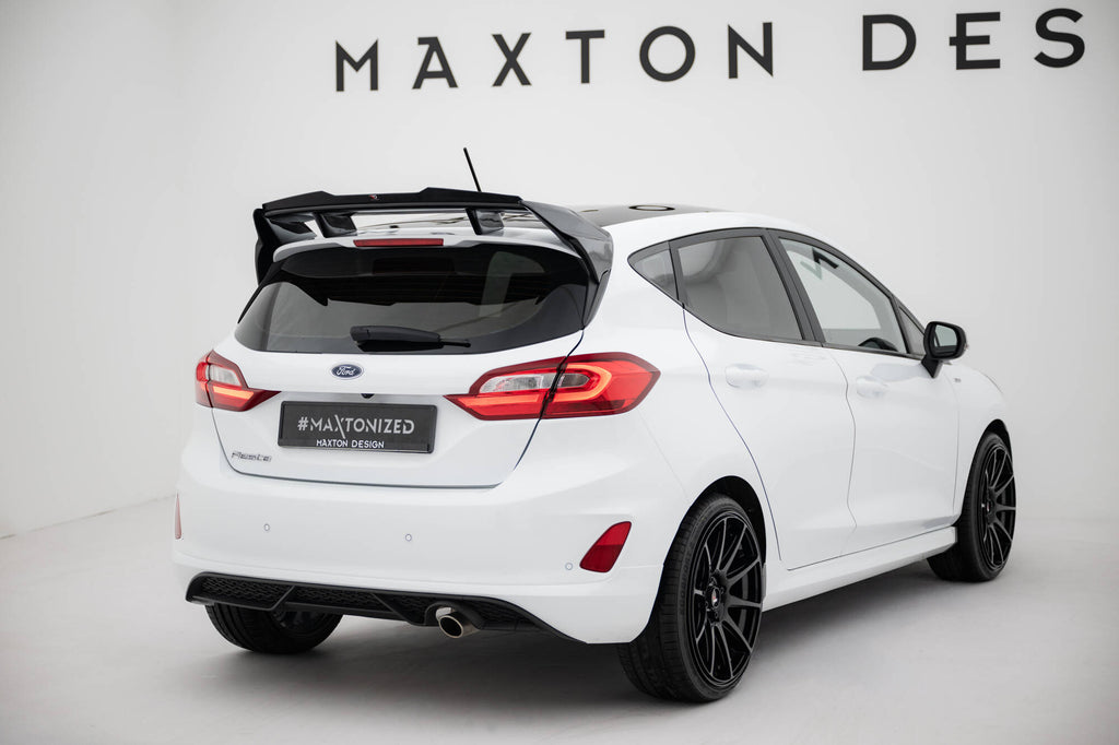 Maxton Design Spoiler CAP passend für Ford Fiesta Standard / ST / ST-Line Mk8 (Für FO-FI-8-FH1FP) schwarz Hochglanz