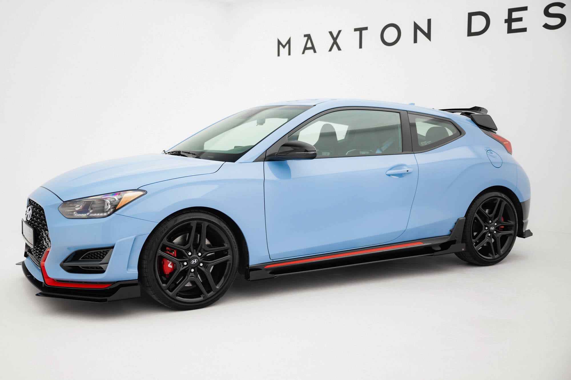 Maxton Design Street Pro Street+ Seitenschweller Leisten + Flaps passend für Hyundai Veloster N Mk2 schwarz Hochglanz