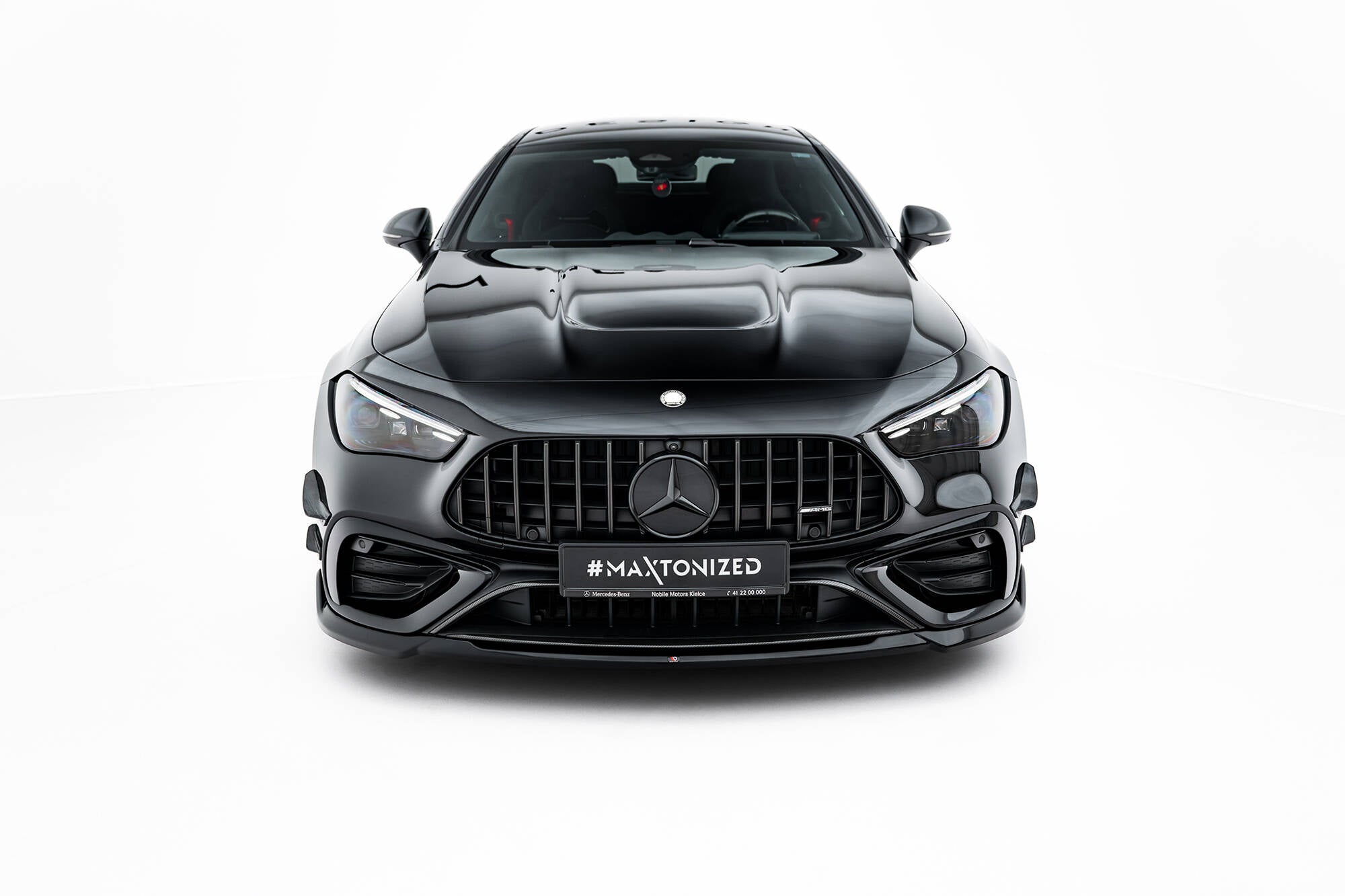 Maxton Design Street+ Spoilerlippe Front Ansatz V.1 passend für Mercedes-AMG CLE 53 C236 schwarz Hochglanz