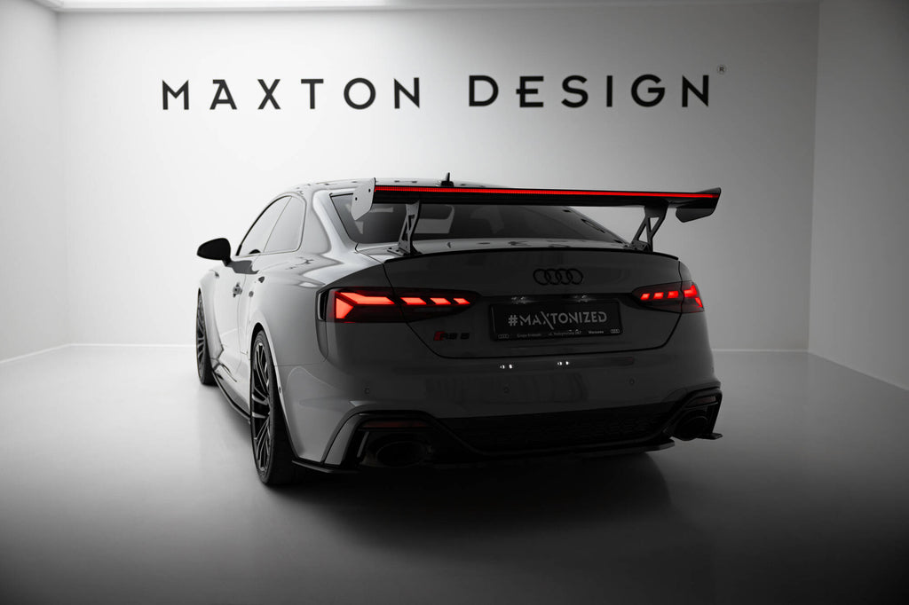Maxton Design Carbon Spoiler With External Brackets Uprights V.1 + LED Audi A5 / A5 S-Line / S5 / RS5 Coupe F5 / F5 Facelift für Audi A5 / S5 / RS5