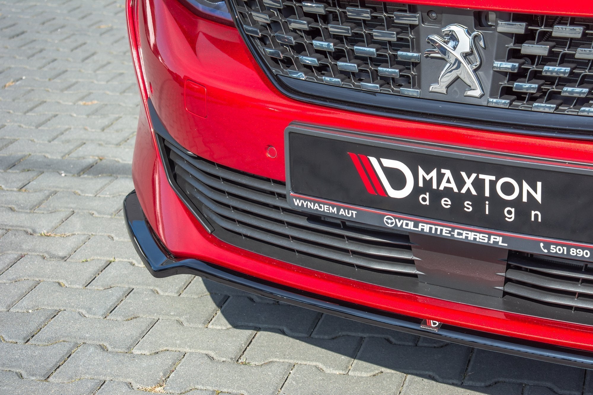 Maxton Design Street+ Spoilerlippe Front Ansatz V.1 passend für Peugeot 508 GT Mk2 schwarz Hochglanz