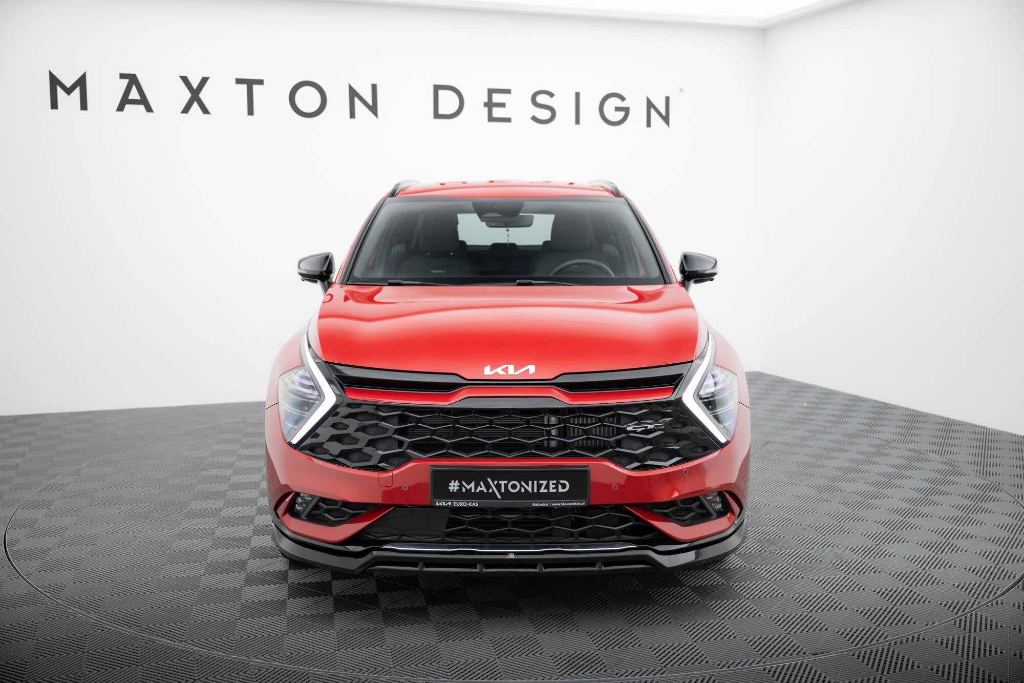 Maxton Design Street+ Spoilerlippe Front Ansatz V.2 passend für Kia Sportage GT-Line Mk5 schwarz Hochglanz
