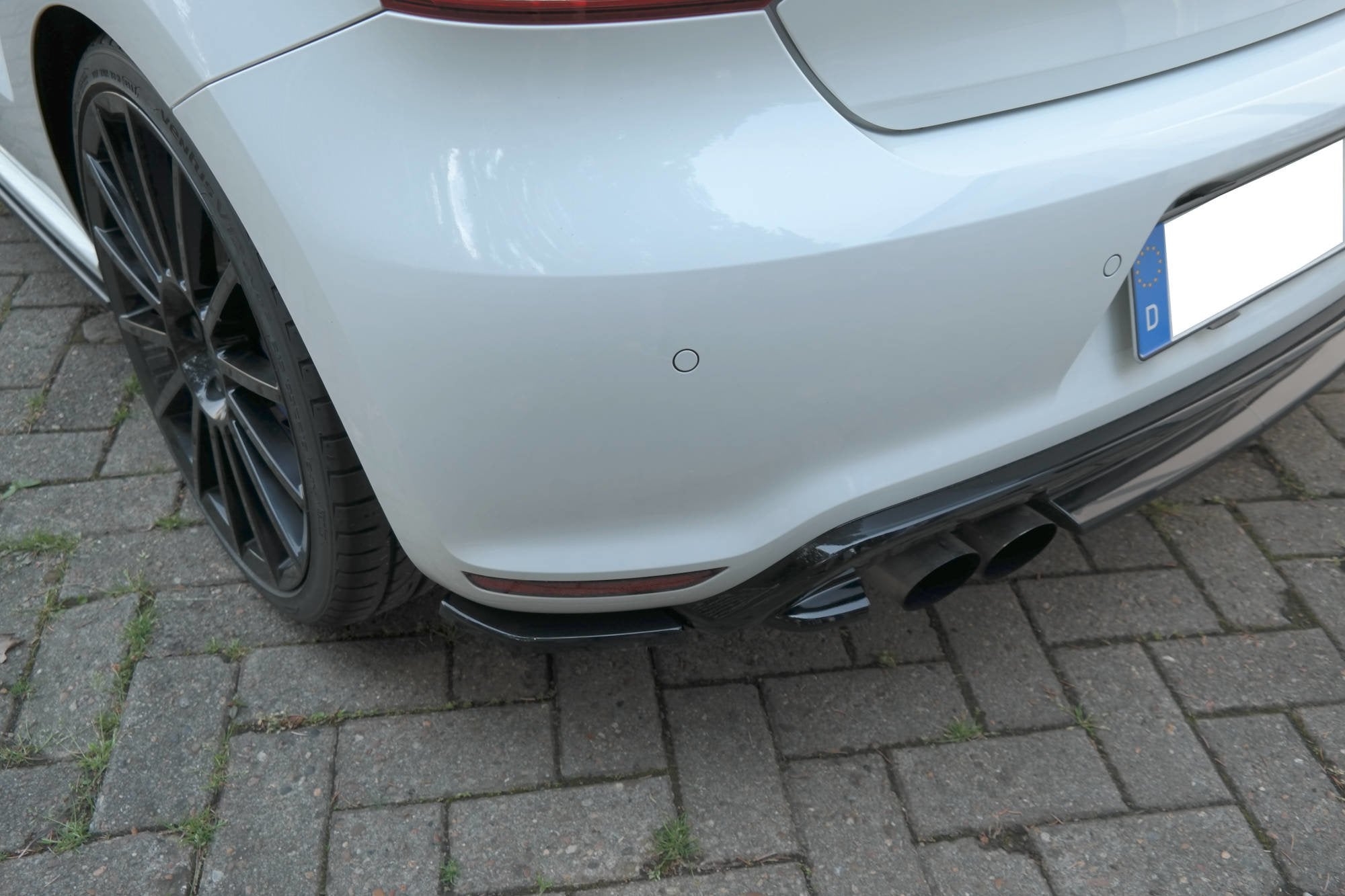Maxton Design Heck Ansatz Flaps Diffusor passend für VW Polo WRC Mk5 schwarz Hochglanz