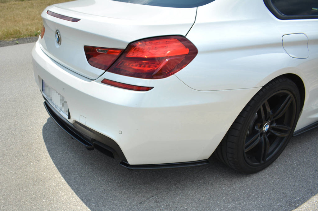Maxton Design Heck Ansatz Flaps Diffusor passend für BMW 6er Gran Coupé M Paket schwarz Hochglanz