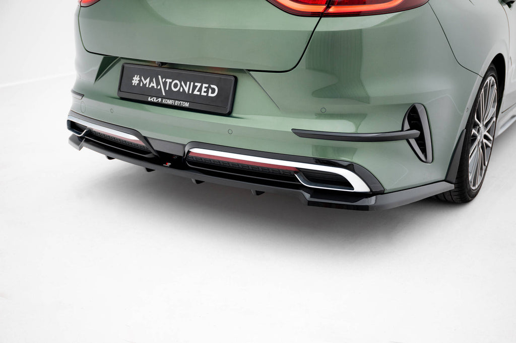 Maxton Design Street+ Mittlerer Diffusor RACE passend für Kia Proceed GT-Line Mk1 Facelift schwarz Hochglanz