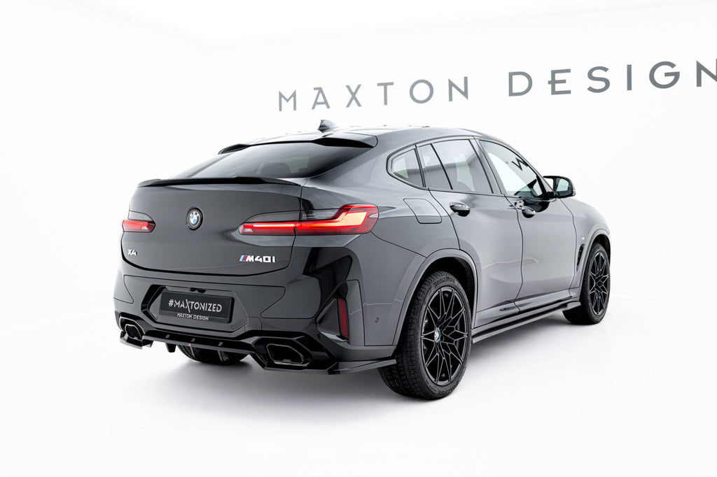 Maxton Design Street+ Mittlerer Diffusor RACE V.2 passend für BMW X4 M-Paket G02 Facelift schwarz Hochglanz