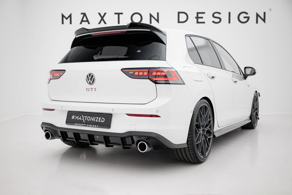 Maxton Design Diffusor Heck Ansatz V.3 passend für VW Golf GTI Mk8 schwarz Hochglanz