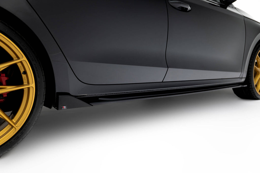 Maxton Design Street+ Seitenschweller Leisten passend für V.4 Skoda Octavia RS Liftback / Combi Mk4 schwarz Hochglanz