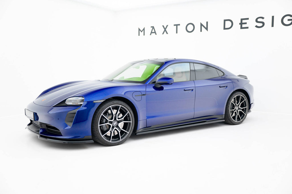 Maxton Design Street+ Seitenschweller Leisten passend für Porsche Taycan Turbo S Mk1 schwarz Hochglanz
