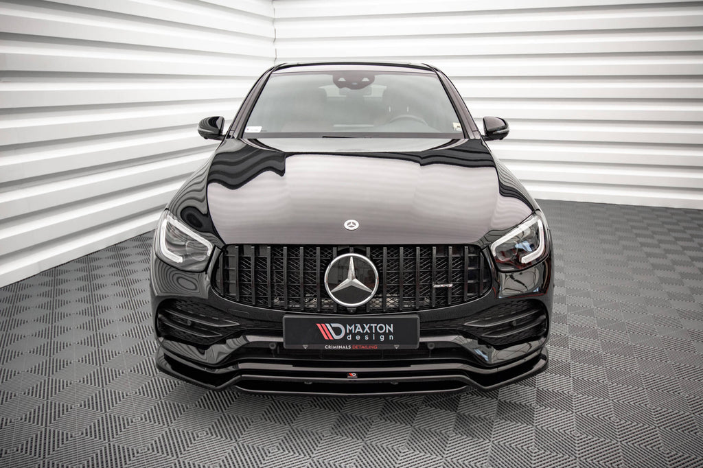 Maxton Design Street+ Spoilerlippe Front Ansatz passend für Mercedes-AMG GLC 43 / AMG-Line SUV X253 Facelift schwarz Hochglanz